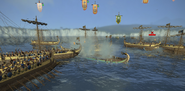 A ship sinking at Sybota