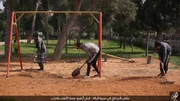 ISIS people building a playground in Raqqa