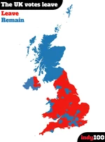 Map of the  vote in the UK