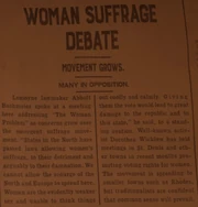 A  article on the woman suffrage debate, 1899