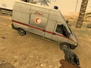A Spanish Red Crescent ambulance at Buhriz
