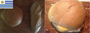 Left: Uruguayan tortuga bread and hard roll; Right: Tortuga sandwich