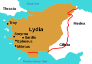 Location of Lydia