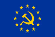 Flag of the "EUSSR", often used by Eurosceptics to compare the  to the .