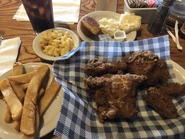 Cracker Barrel meal.jpg (3.48 MB) A Southern meal from "Cracker Barrel", consisting of fried chicken, macaroni, biscuits, and fries