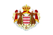 Another variant of Monaco’s flag featuring just the nation’s coat of arms.