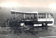 The wreckage from the attack