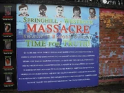 Poster demanding the truth about the massacre