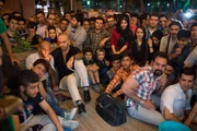 A group of Iranians watching the FIFA World Cup