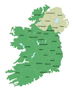 Counties of Northern Ireland in gray
