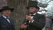 Lincoln shooting a Spencer Rifle.