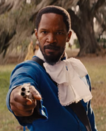 Django dressed as a valet