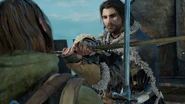 Talion sparring with his son Dirhael