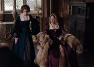 Catherine and her daughter, Mary at Kimbolton Castle