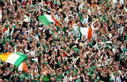 Irish soccer fans at a game