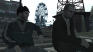 Bellic and Dimitri Rascalov on Coney Island