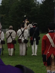Lafayette inspecting his troops at , 