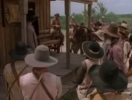 Texas Rangers troops listening to the announcement of the formation of the Rangers, September 1837.