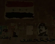 A wall of Saddam propaganda