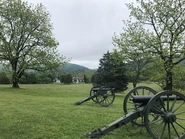 Cannon at Bolivar Heights with Bolivar in the background