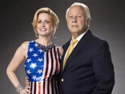 The 86-year-old Edwards with his 
35-year-old wife, Trina