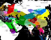 Map detailing Asia and Eastern Europe as of 1206