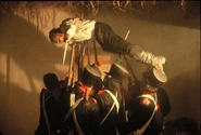 Jim Bowie being killed at the Alamo.