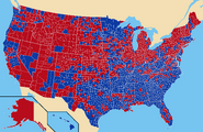 Results of the United States presidential election, 1976 by county, red being Republicans