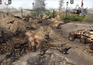 The German defenders of Berlin coming under heavy fire