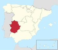 Location of Extremadura