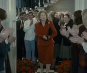 Thatcher leaving Downing Street for the last time