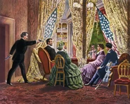 John Wikes Booth shooting Abraham Lincoln in the head