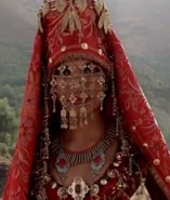 Roxana in her wedding dress