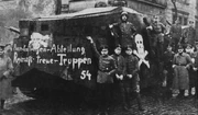 Freikorps soldiers with a tank in the 1920s