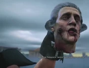 Robespierre's head displayed to the public.