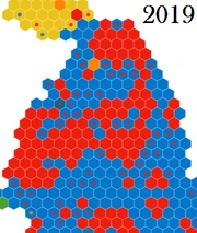 Map of  seats lost to the  in 2019