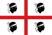 The "Flag of the Foor Moors" of Sardinia, symbolizing the  victory at Alcoraz in 1096 as well as .