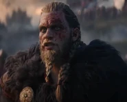 Eivor during the heat of battle