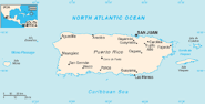 Map of Puerto Rico.