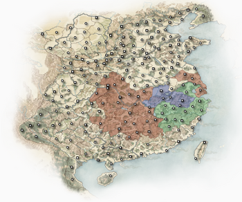 200, Sun Ce - Green, Vassals - Blue, Enemies - Red