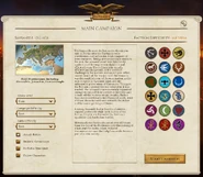 The faction selection screen for the campaign