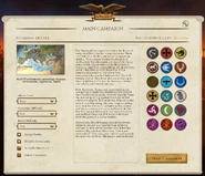 The faction selection screen for the campaign