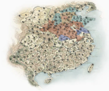 200, Yuan Shao - Brown, Vassals - Light Blue, Allies - Dark Blue, Enemies - Red