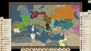 The campaign map at the start of the game