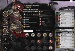 , being a legendary character, is displayed with gold-colored name