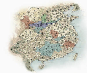 194 - Yang Feng (green), Li Jue (dark blue), Fellow Vassals (light blue), Enemies (red)