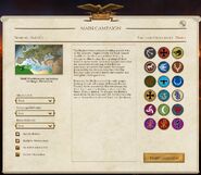 The faction selection screen for the campaign
