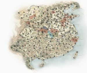 190 - Huang Zu (Green), Liu Biao (Dark Blue), Cai Mao (Light Blue), Enemies (Red)