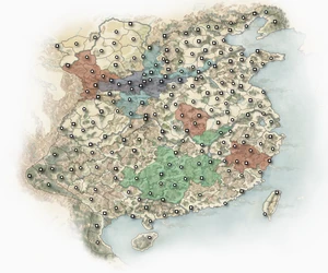 194, Han Empire - Green, Li Jue - Dark Blue, Fellow Vassals - Light Blue, Enemies - Red