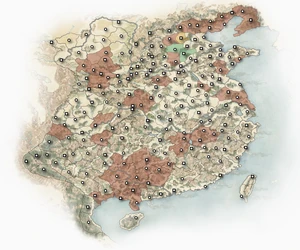 182 - Zhang Jue (Yellow, Landless), Allies (Green, Landless), Enemies (Red)
